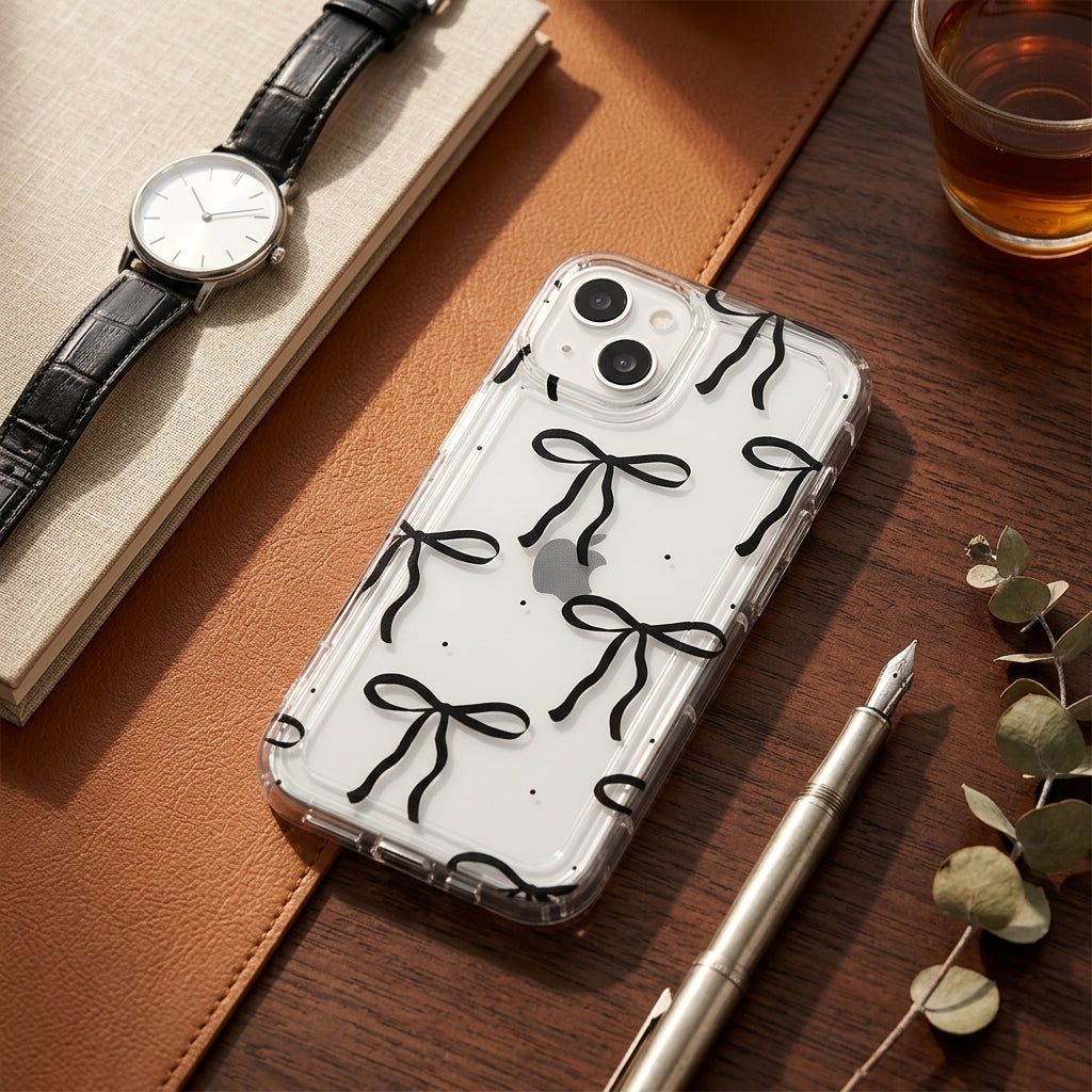 Bow & Heart Clear Case for iPhone
