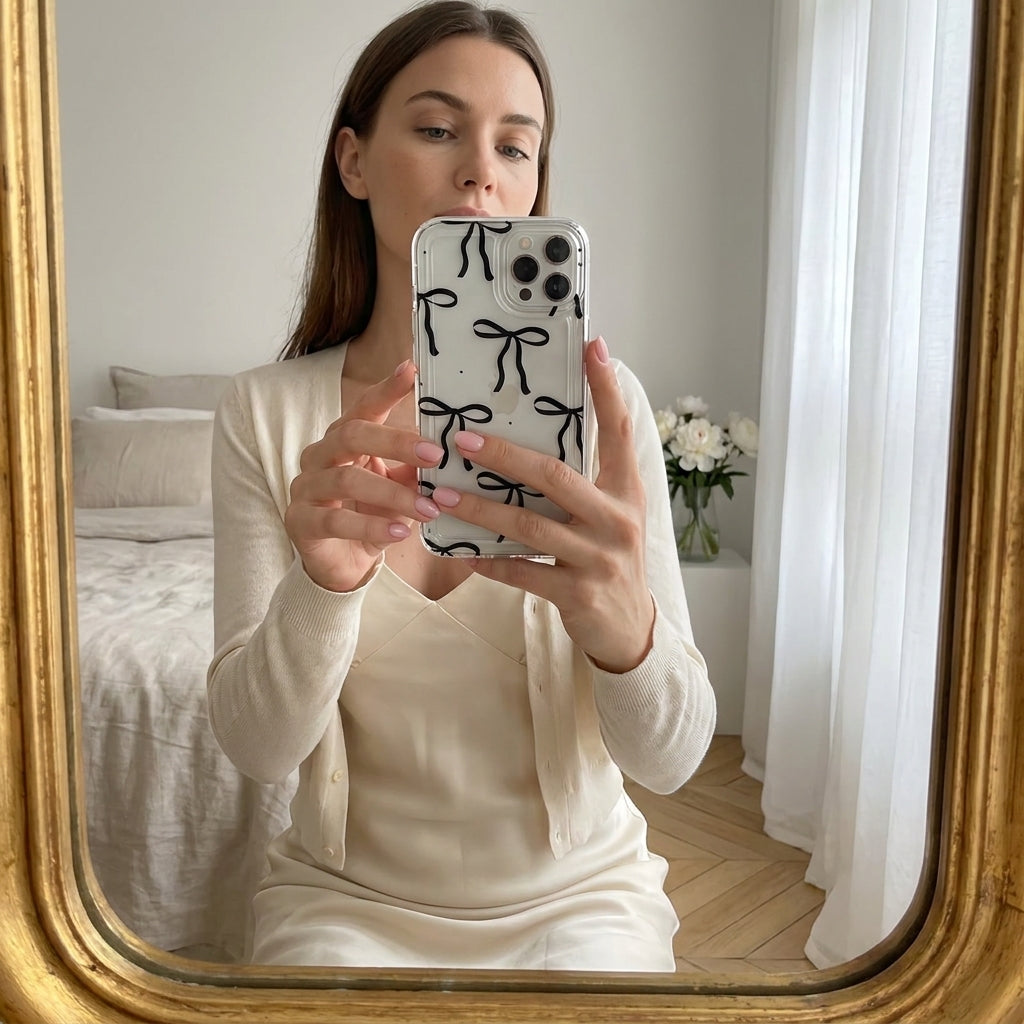 Bow & Heart Clear Case for iPhone