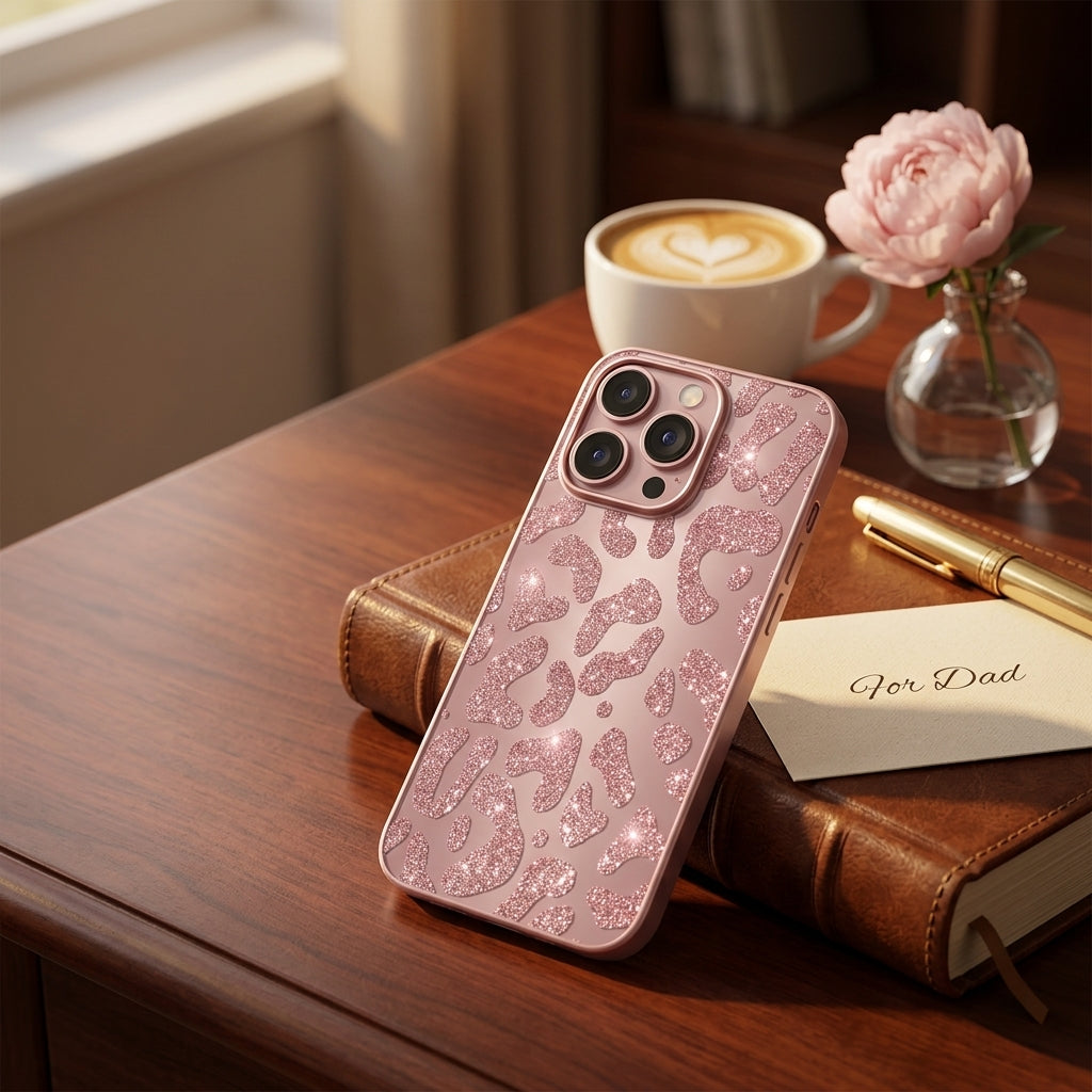 Pink Leopard Glass Case for iPhone