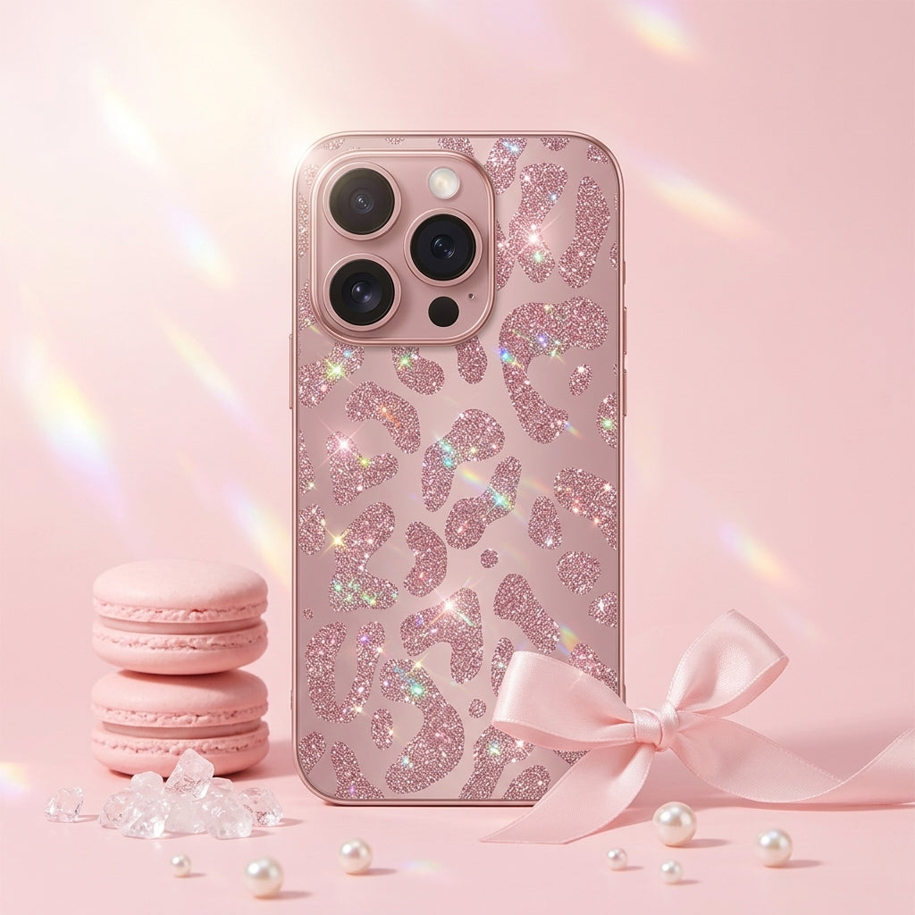Pink Leopard Glass Case for iPhone