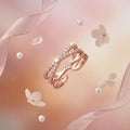Gold Crossover Cubic Zirconia Ring