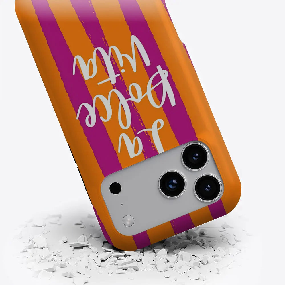 La Dolce Vita phone case shockproof drop protection retro stripe aesthetic